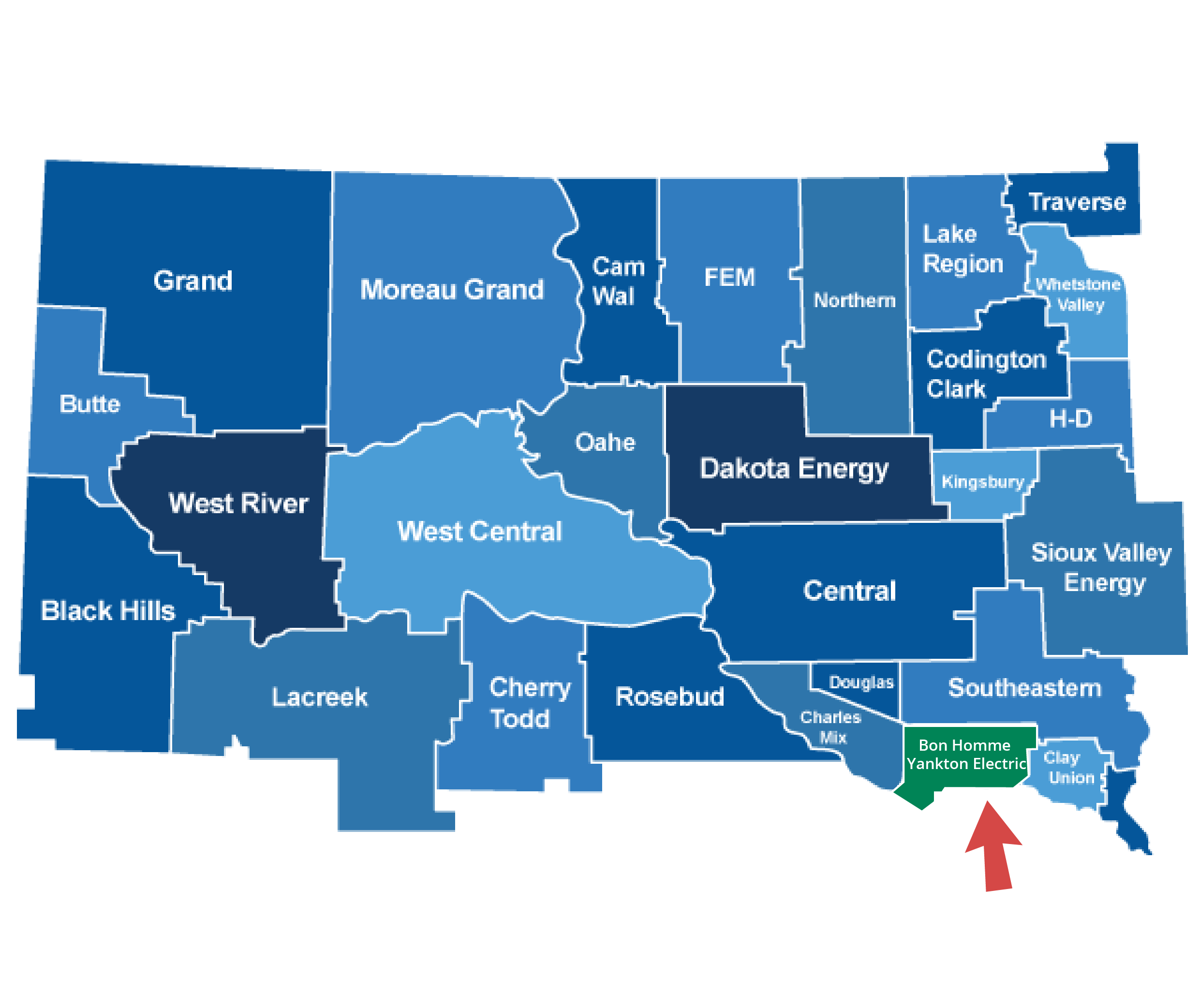 SD and Service Territory Map